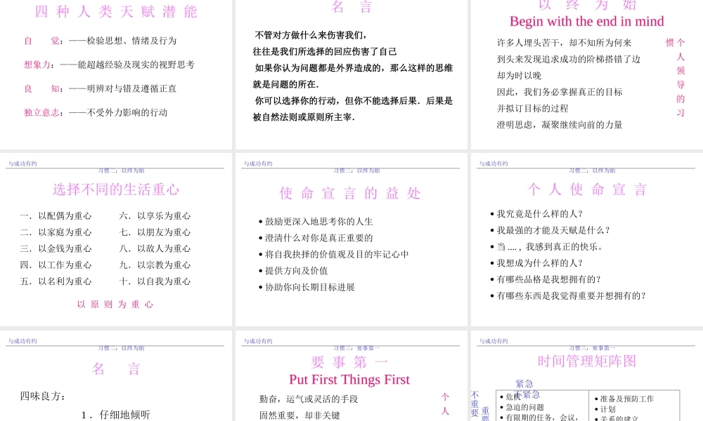 成功人士七种习惯.ppt