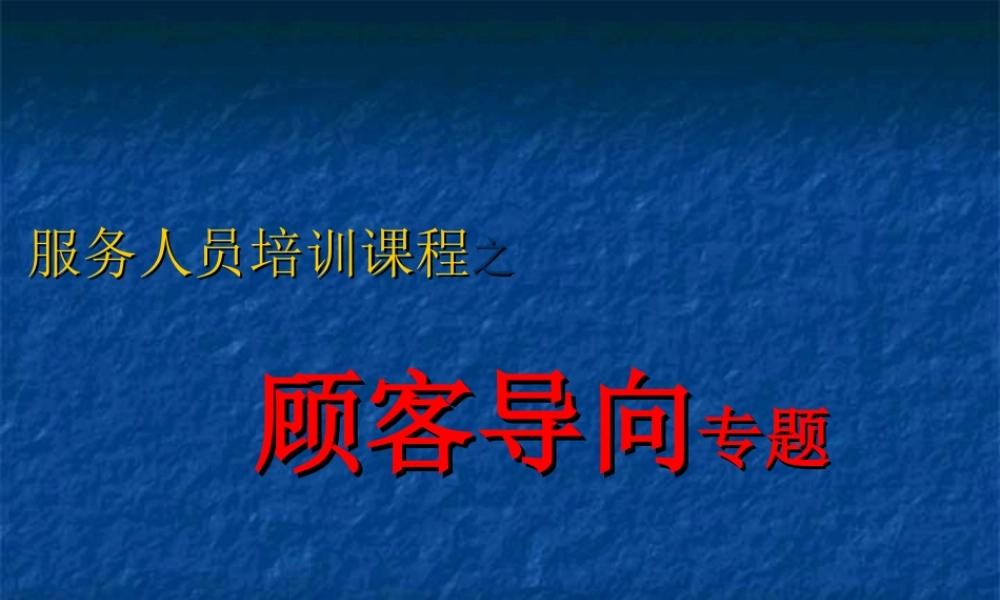 顾客导向专题.ppt