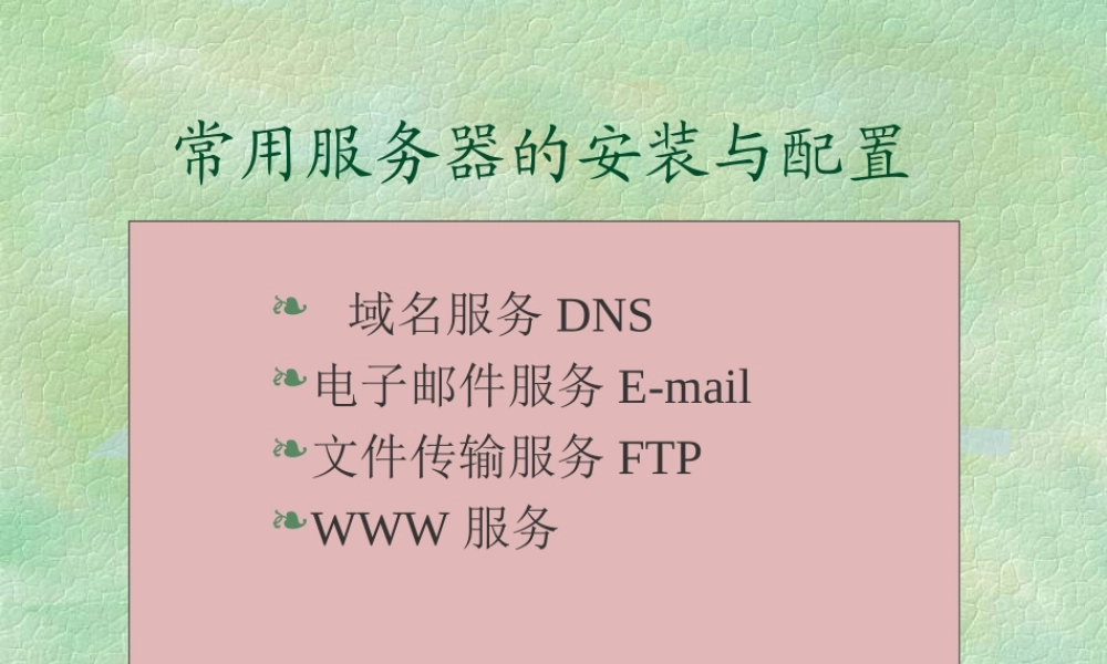 常用服务器的安装与配置.ppt