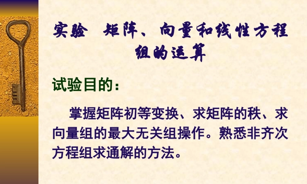 矩阵向量和线性方程组的运算.ppt