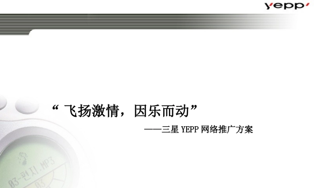 飞扬激情因乐而动三星YEPP网络推广方案.ppt