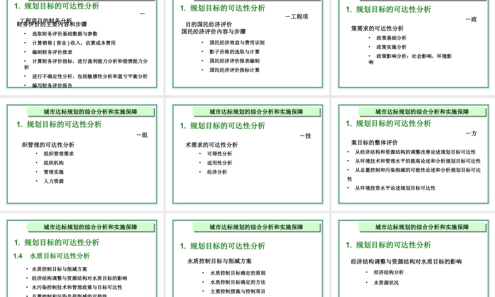 城市达标规划的综合分析和实施保障.ppt