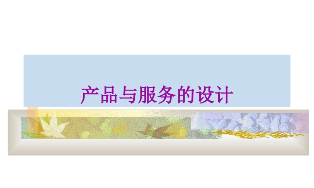 产品与服务的设计.ppt