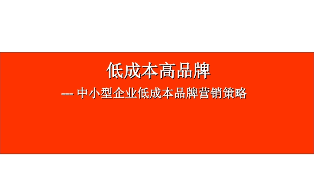 低成本高品牌.ppt