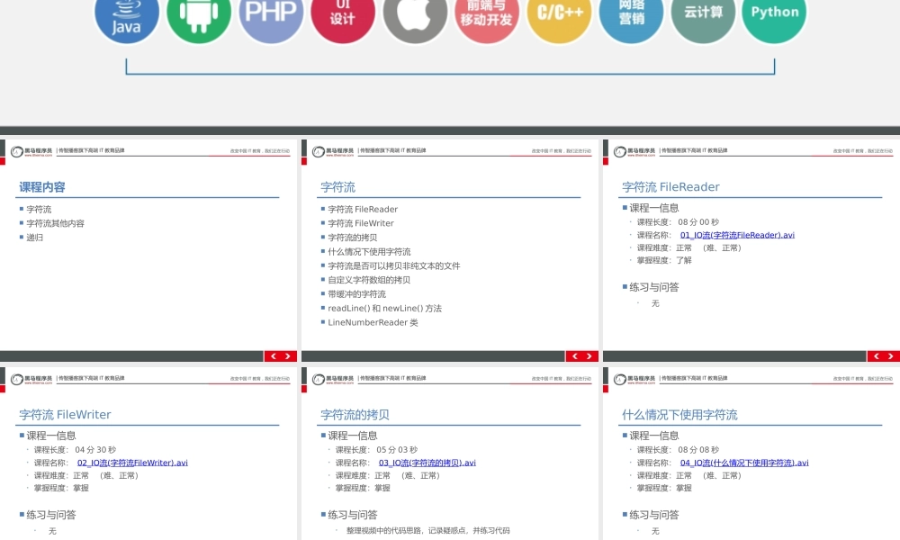 （021-IO(字符流)&字符流其他内容&递归）.pptx