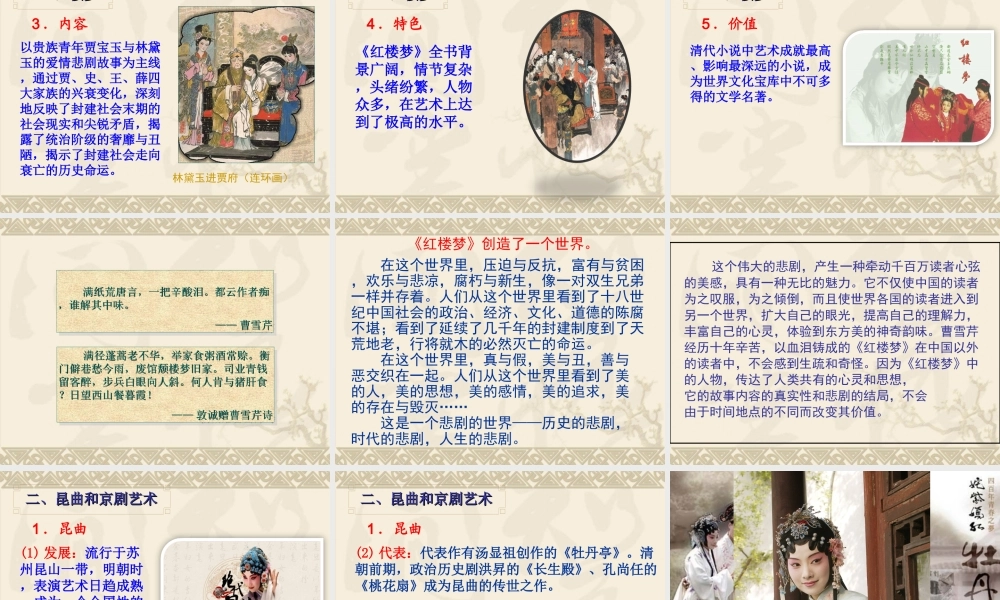 2：第21课 清朝前期的文学艺术（共39张PPT）.ppt