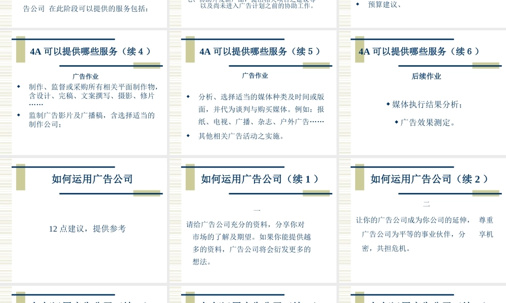 4A广告公司定位、广告策略.ppt