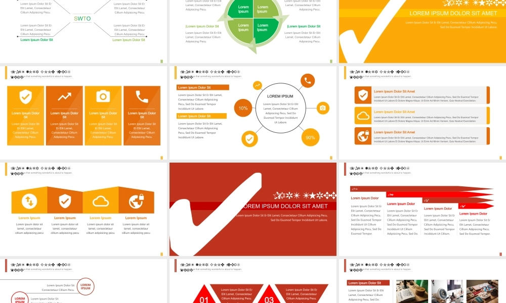17 扁平多图表清新四色商务PPT模板.ppt