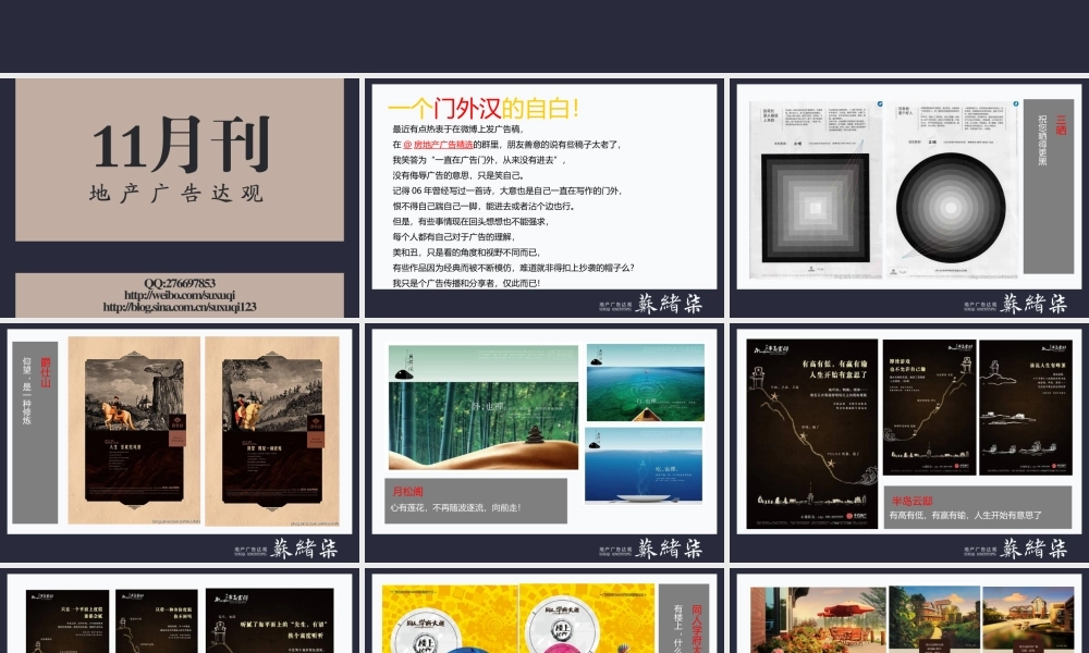 2011年苏绪柒广告达观11月刊（精华版）.ppt