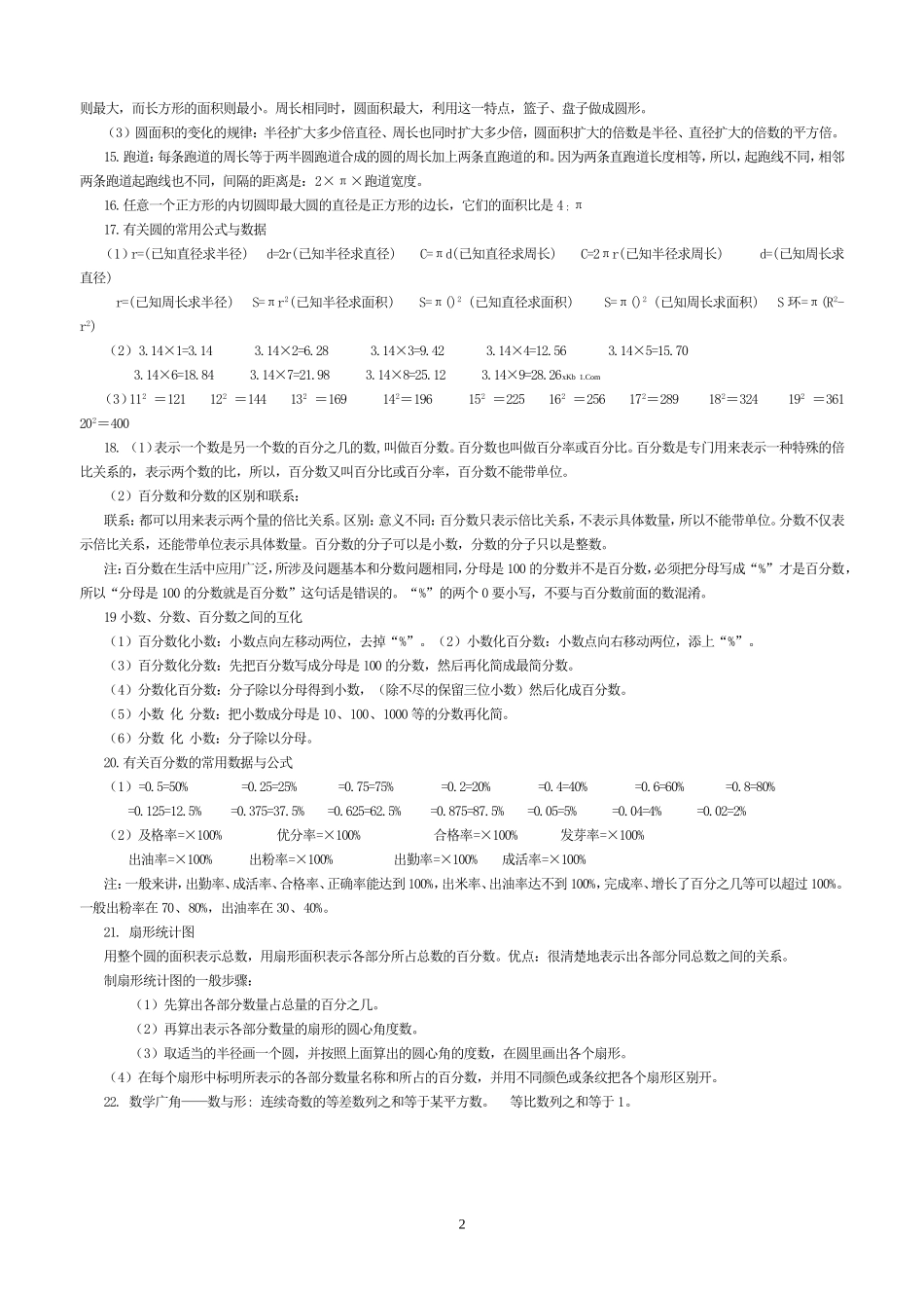 2014年新教材六年级数学上册概念与公式汇总.doc_第2页