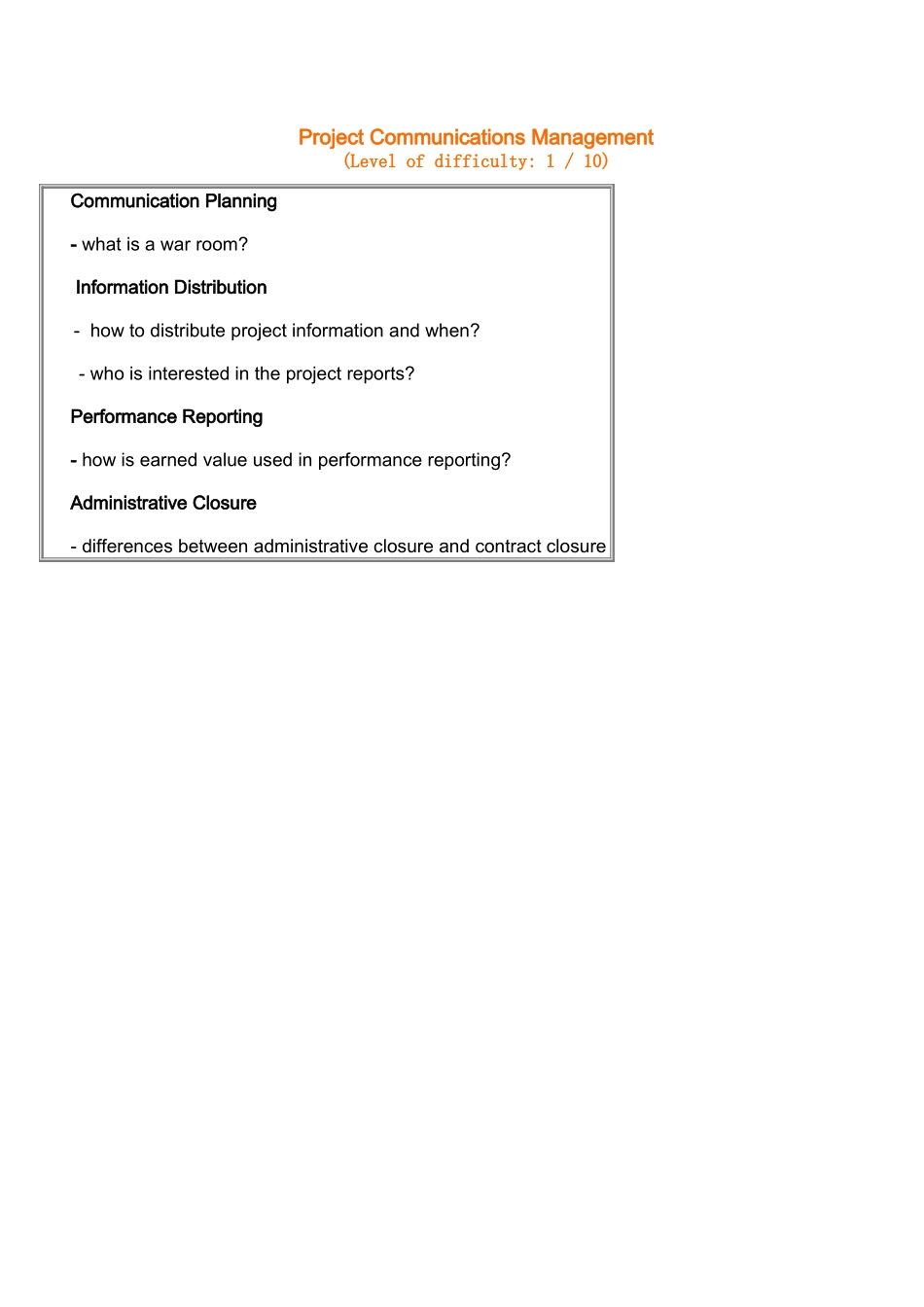 PMP项目沟通管理复习要点.doc_第1页