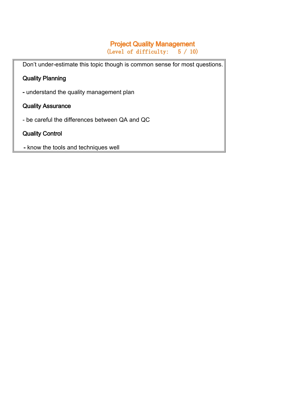 PMP项目质量管理复习要点.doc_第1页