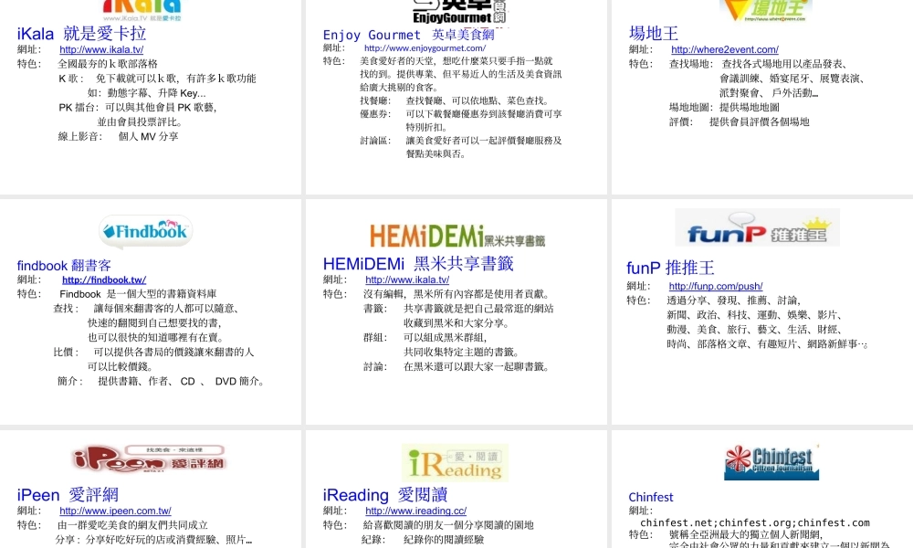 Web 2.0 Landscape (中文版) .ppt