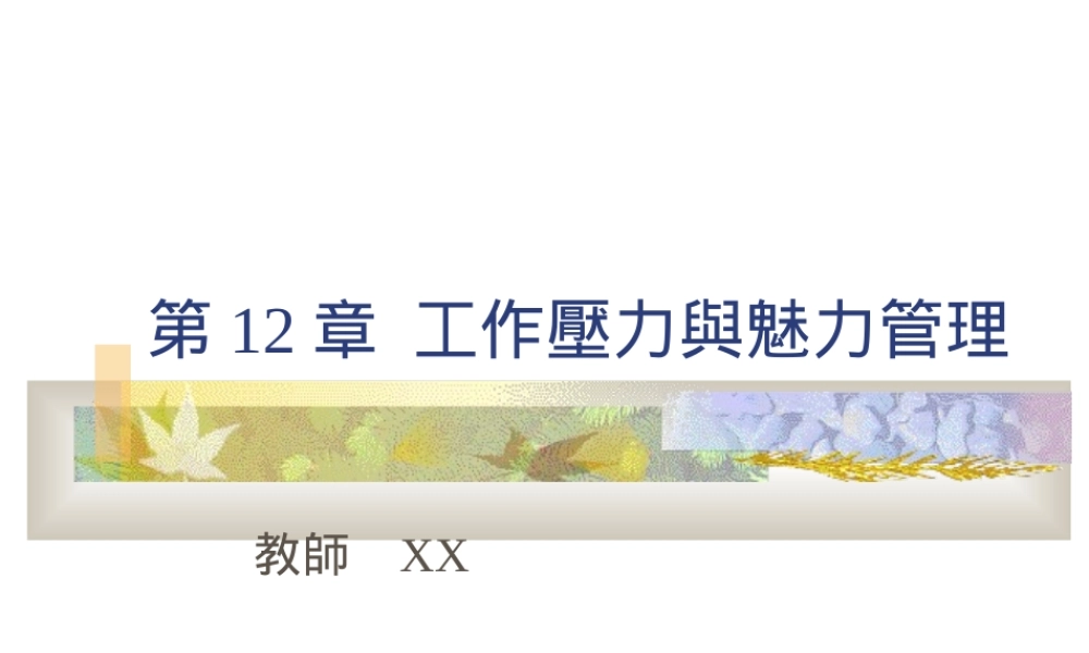 工作壓力與魅力管理.ppt