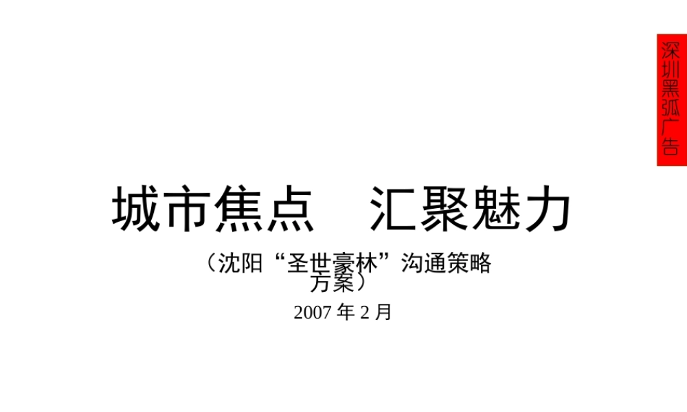 黑弧广告沈阳青年大街某项目沟通策略42页.ppt