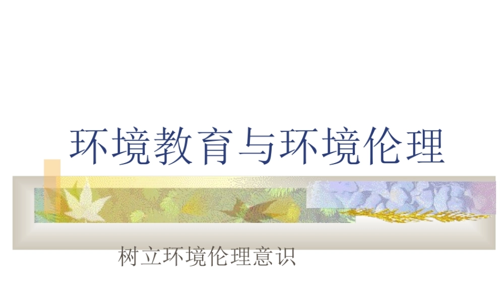 环境教育与环境伦理.ppt