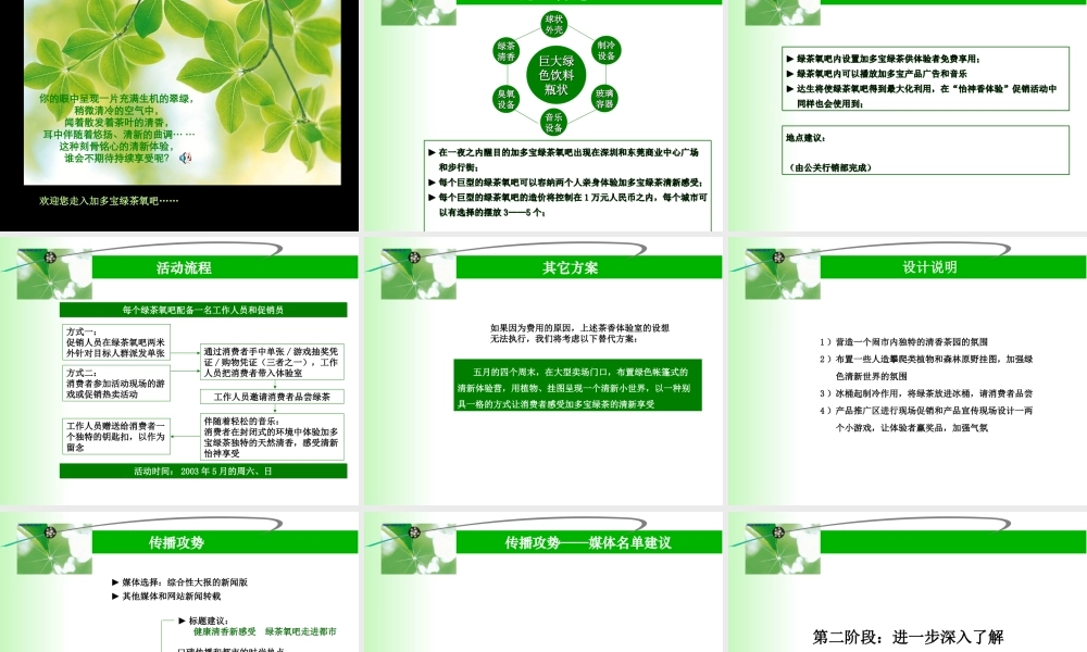 加多宝绿茶春夏推广计划.ppt