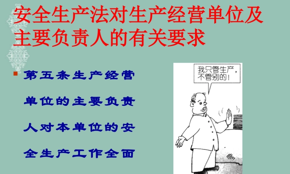 安全生产法对主要负责人相关要求.ppt