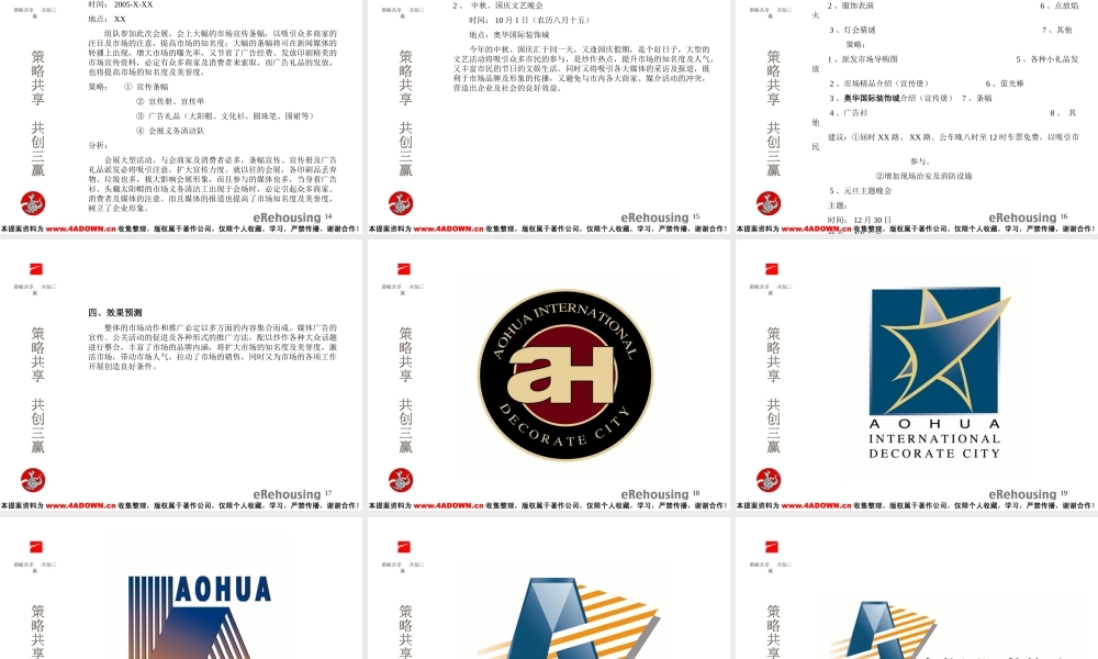 奥华国际装饰城广告策划案 .ppt