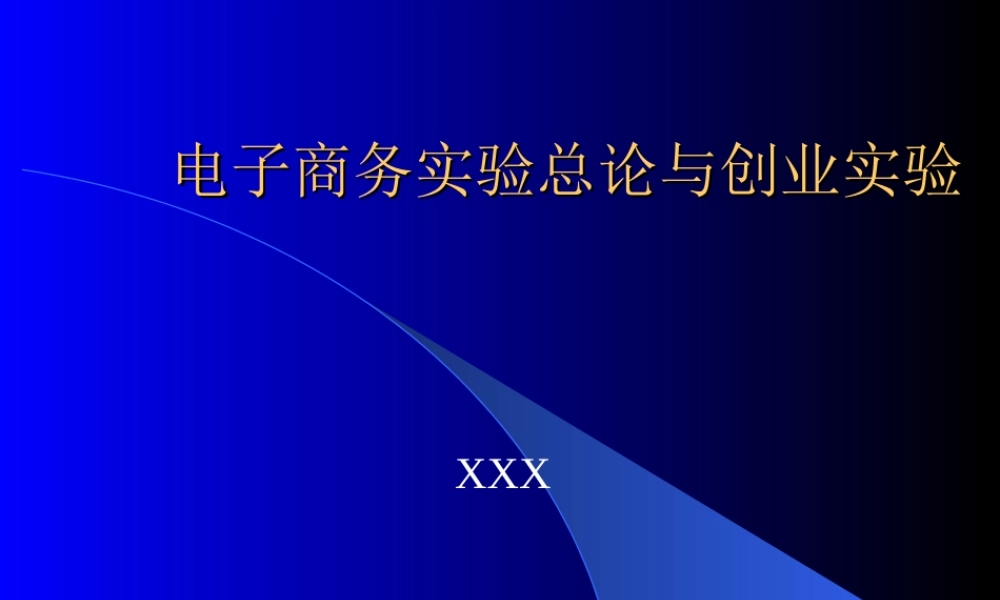 电子商务实验总论与创业实验.ppt