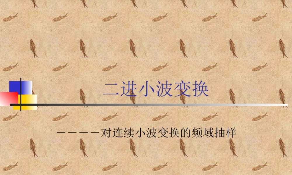 二进小波变换.ppt