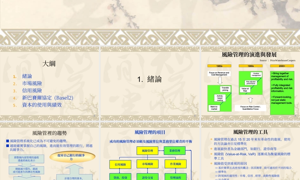 金融風險管理的國際趨勢.ppt