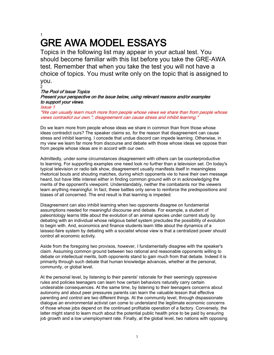 GRE范文经典(老外280篇)(1).doc_第1页