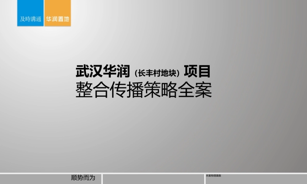 武汉华润（长丰村地块）项目整合传播策略全案.ppt