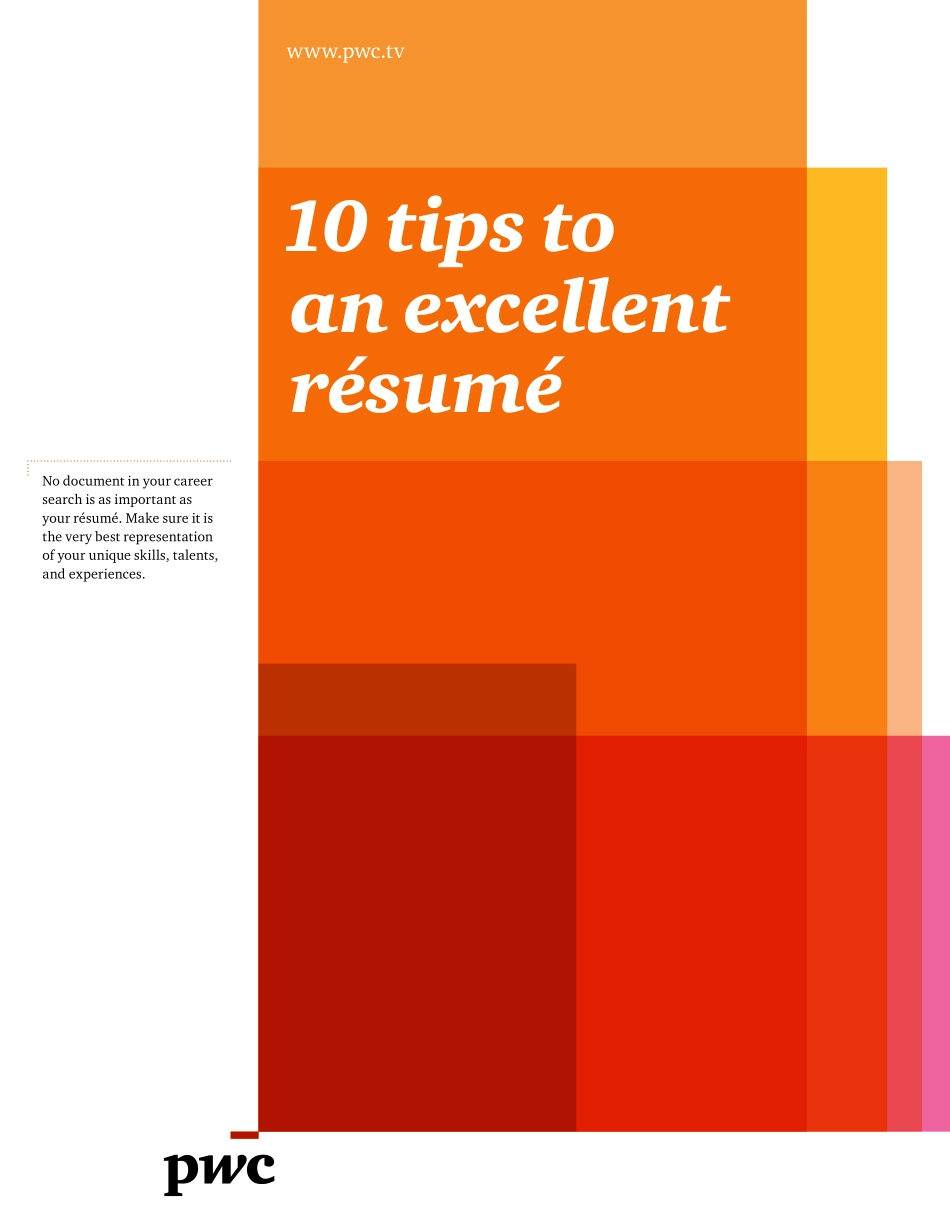 PwC - 10 tips toan excellent resume(1).pdf_第1页