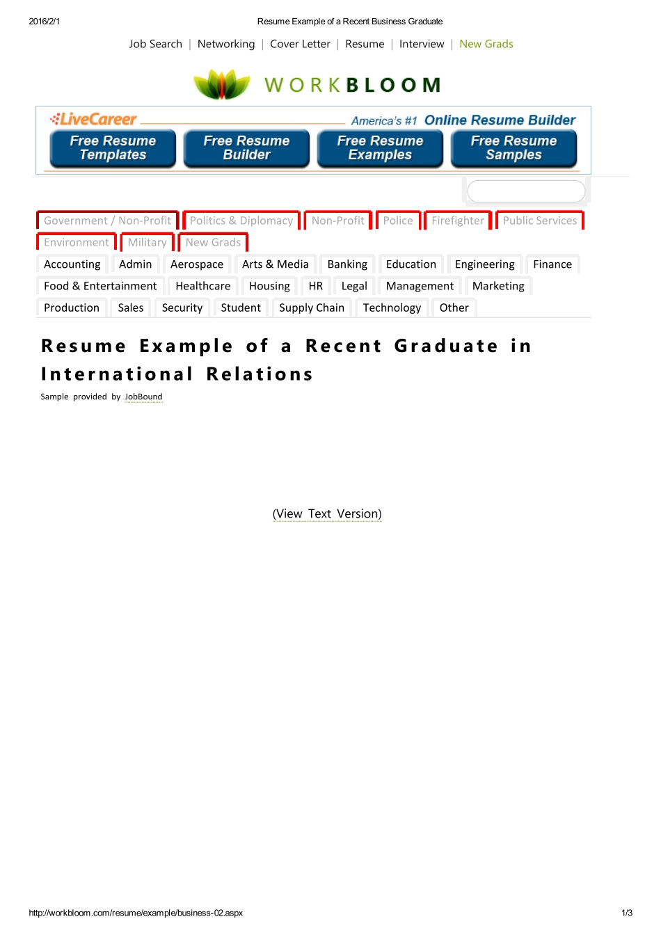 Resume Example of a Recent Business Graduate(1).pdf_第1页