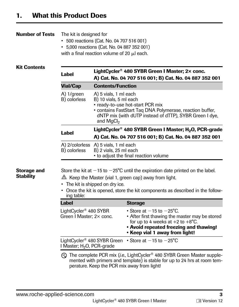 Roche LightCycler 480 SYBR Green I Master instruction(1).pdf_第3页