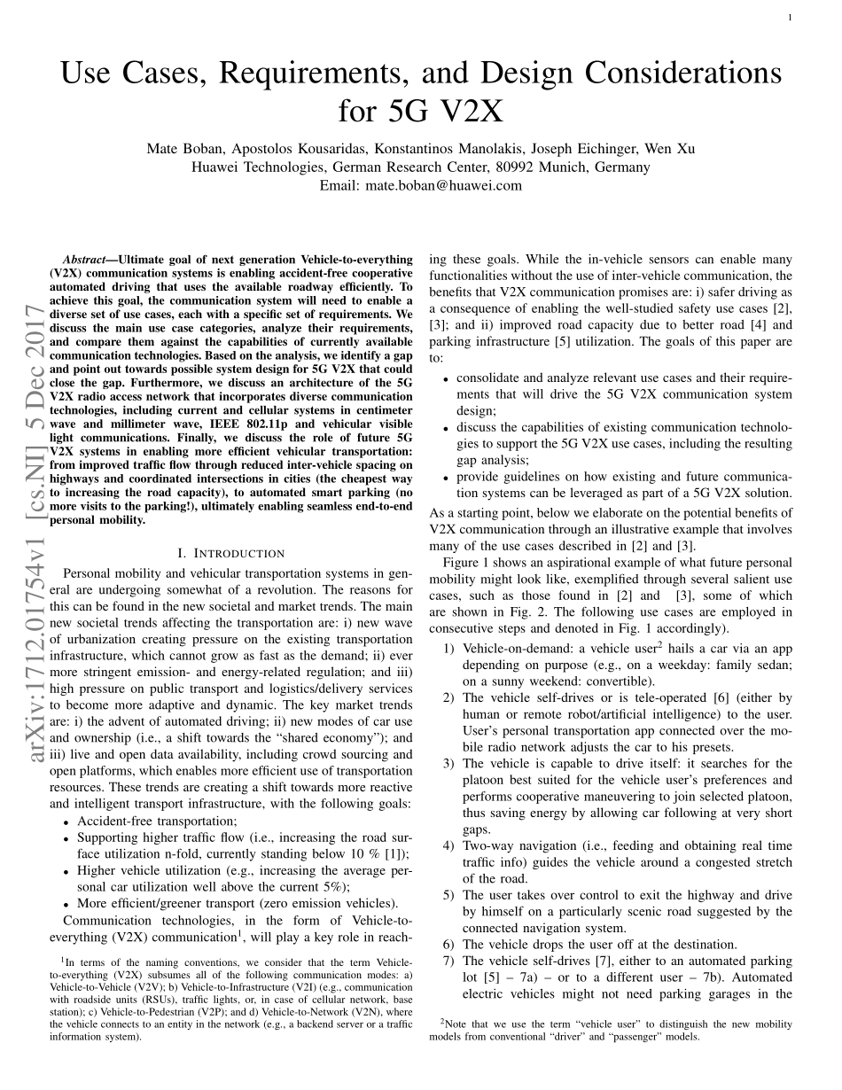华为Use+Cases%2C+Requirements%2C+and+Design+Considerations+for+5G+V2X+.pdf_第1页