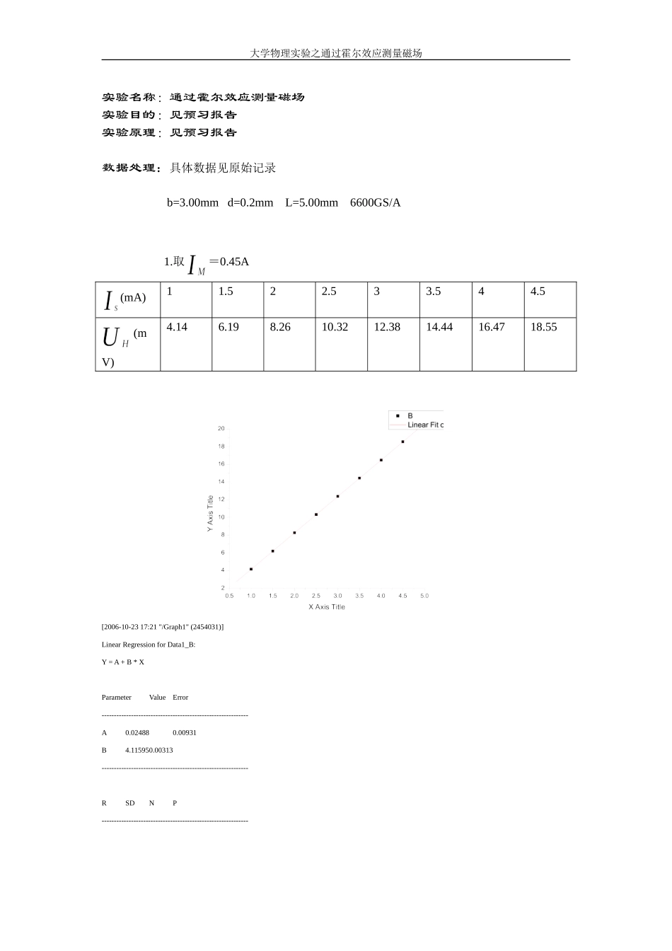 霍尔效应测量磁场0(1).doc_第1页