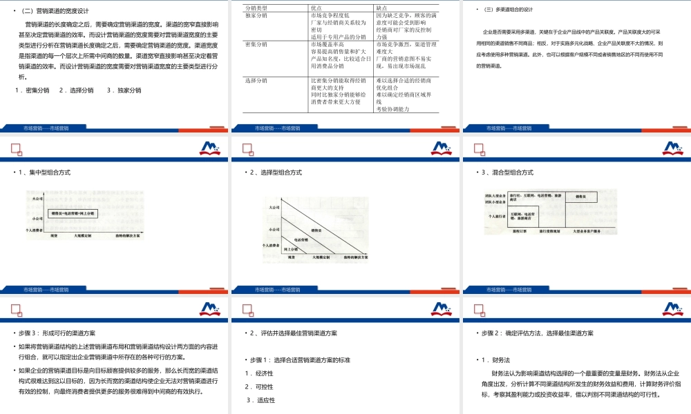 2.3设计、评估并选择营销渠道方案.ppt