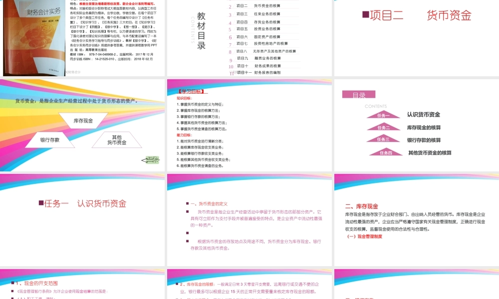 2黄桃红项目二货币资金的核算.pptx