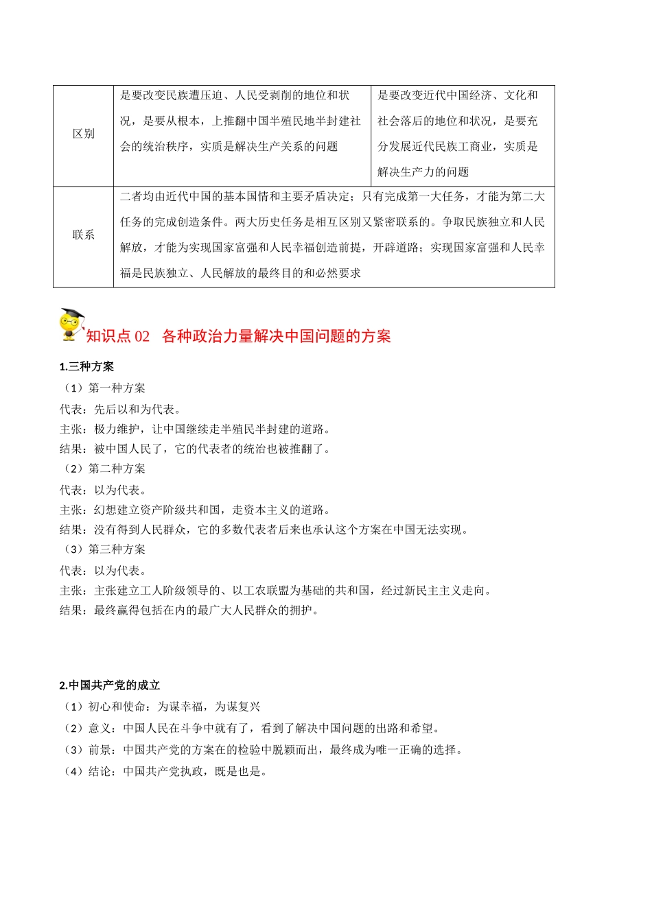 1.1中华人民共和国成立前各种政治力量（学生版）-高一政治同步精品讲义（统编版必修3）.docx_第2页