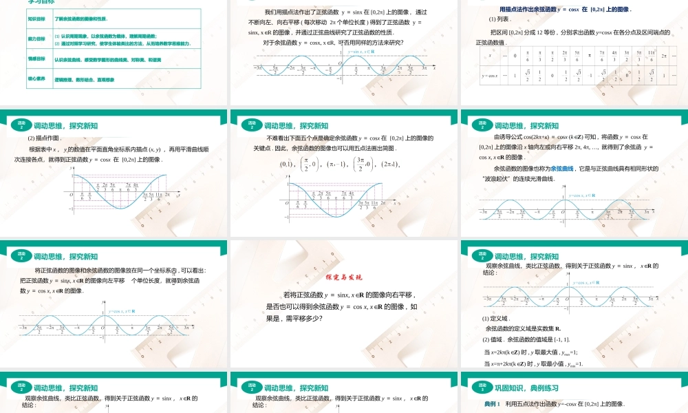 4.7 余弦函数的图像和性质（课件）（2课时）-【中职专用】高一数学同步精品课堂（高教版2021·基础模块上册）.pptx