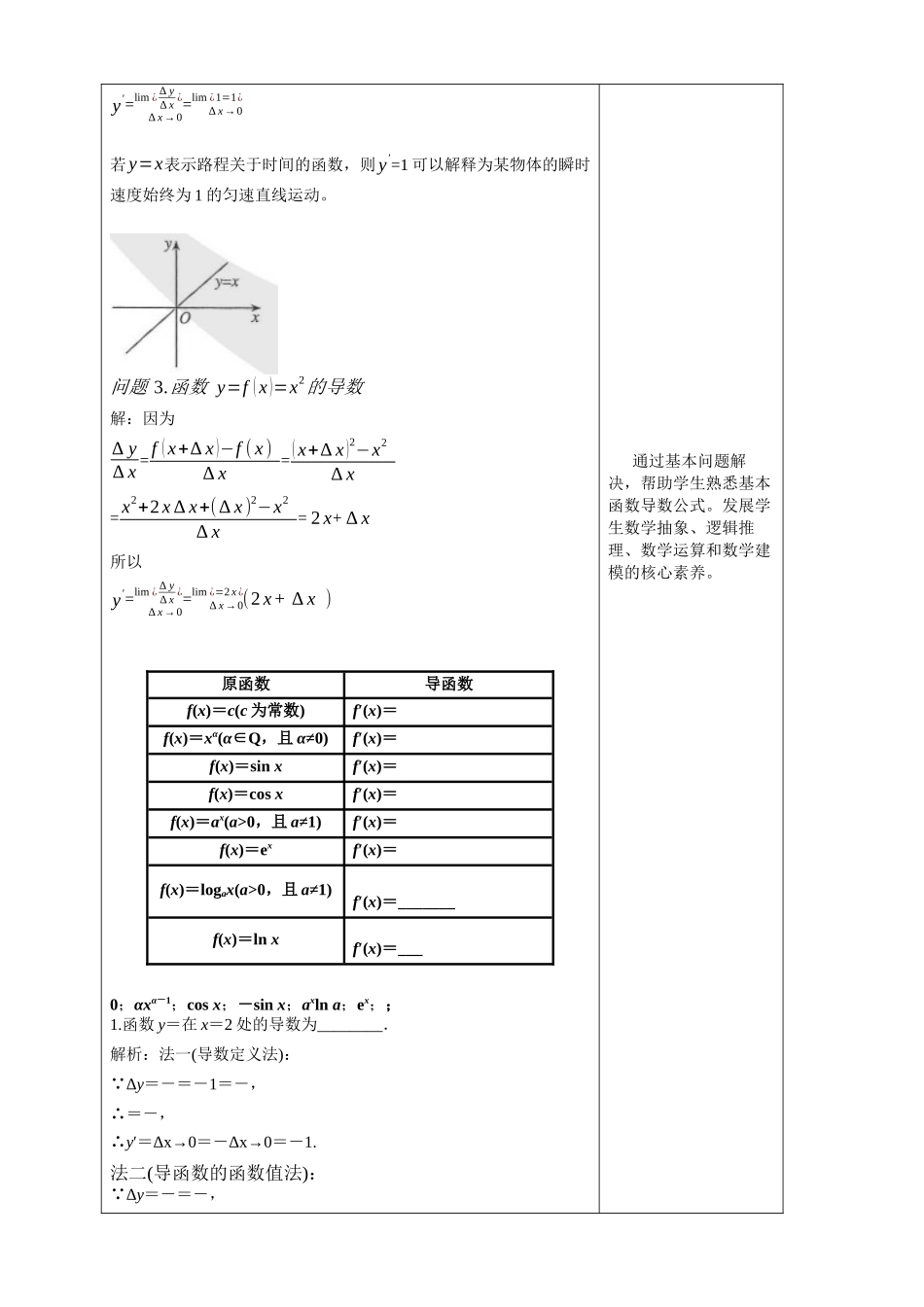 5.2.1基本初等函数的导数教学设计-（新教材 新高考高中数学）-2021-2022学年高二上学期数学（人教A版（2019）选择性必修第二册）.docx_第3页