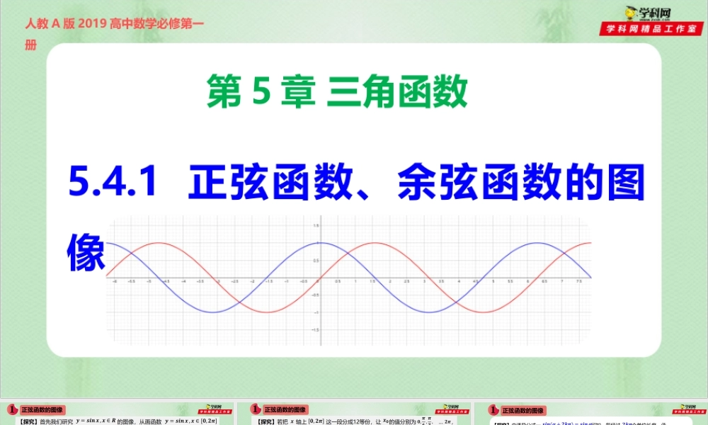 5.4.1 正弦函数、余弦函数的图象（备课件）-【上好课】2021-2022学年高一数学同步备课系列（人教A版2019必修第一册）.pptx