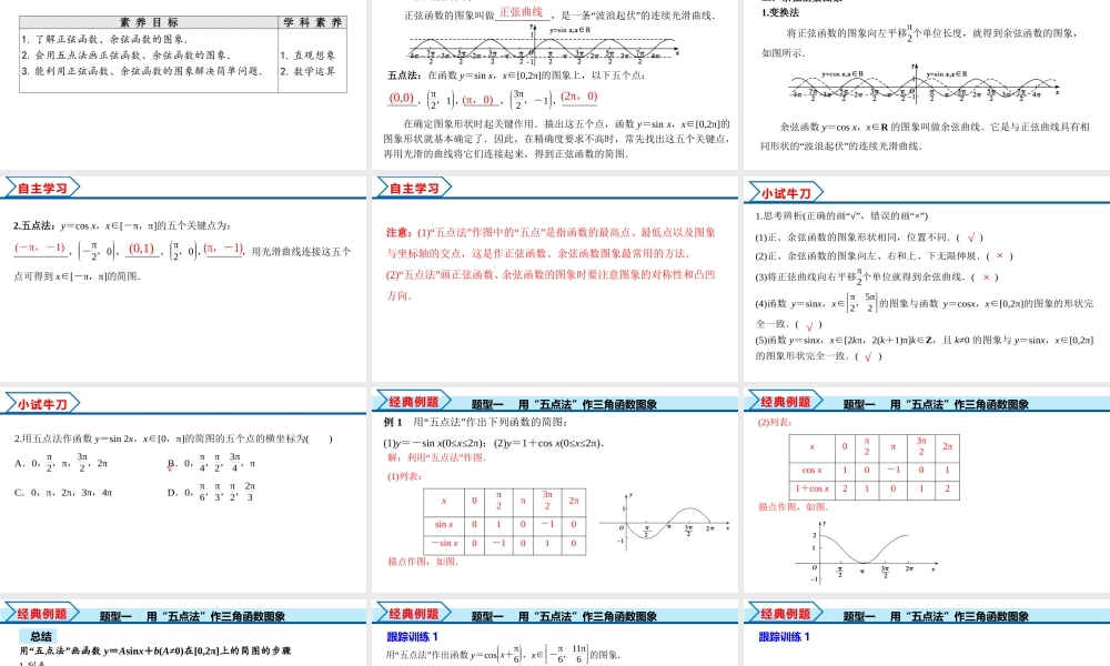 5.4.1 正弦函数、余弦函数的图象（课件）-2022-2023学年高一数学精品同步课堂（人教A版2019必修第一册）.pptx