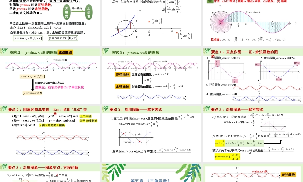 5.4 三角数的图象与性质(含3课时)-2022-2023学年高一数学教材配套教学精品课件（人教A版2019必修第一册).pptx