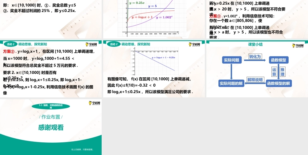 5.5 指数函数与对数函数的应用(PPT)-【中职数学】2022-2023学年高一下学期同步教学课件（高教版·2021 基础模块下册）.pptx
