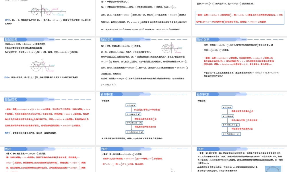 5.6 函数y=Asin(ωx+φ)（同步课件）-2023-2024学年高一数学同步精品课堂（人教A版2019必修第一册）.pptx