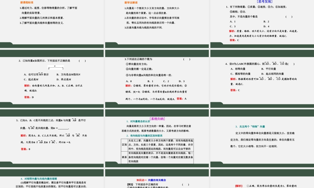 6.1 平面向量的概念（课件）-2021-2022学年高一数学同步精品课件+课时作业（人教A版2019必修第二册）.pptx