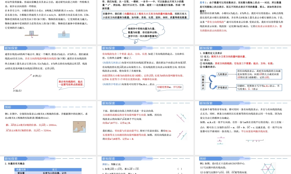 6.1 平面向量的概念-【优课堂】2022-2023学年高一数学下学期同步精讲课件(人教A版2019必修第二册).pptx