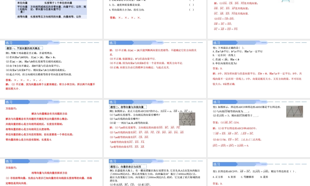 6.1 平面向量的概念-【优课堂】2022-2023学年高一数学下学期同步精讲课件(人教A版2019必修第二册).pptx