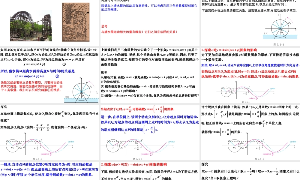 5.6 函数y=Asin(ωx+ψ)（同步课件）-【一堂好课】2021-2022学年高一数学上学期同步精品课堂（人教A版2019必修第一册）.ppt