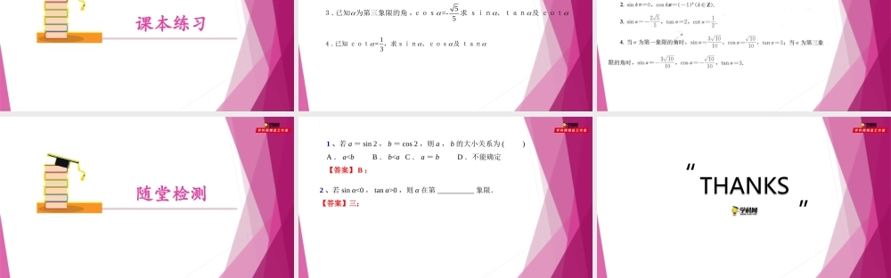 6.1任意角的正弦、 余弦、 正切、 余切（第4课时）（教学课件）-2022-2023学年高一数学同步精品课堂（沪教版2020必修第二册）.pptx