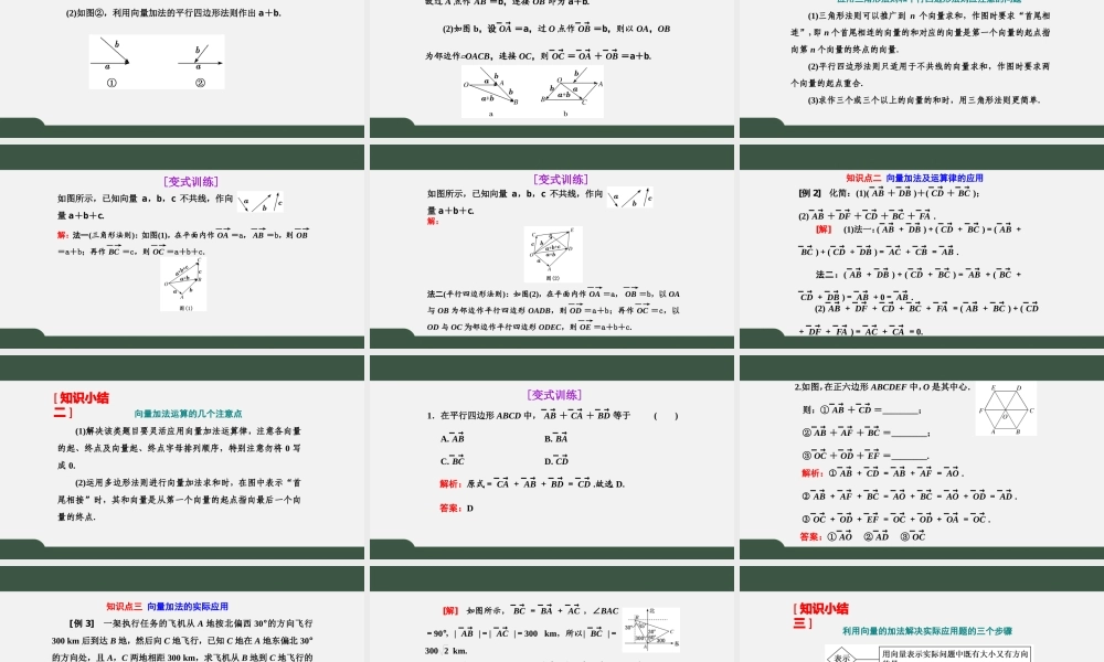 6.2.1 向量的加法运算（课件）-2021-2022学年高一数学同步精品课件+课时作业（人教A版2019必修第二册）.pptx