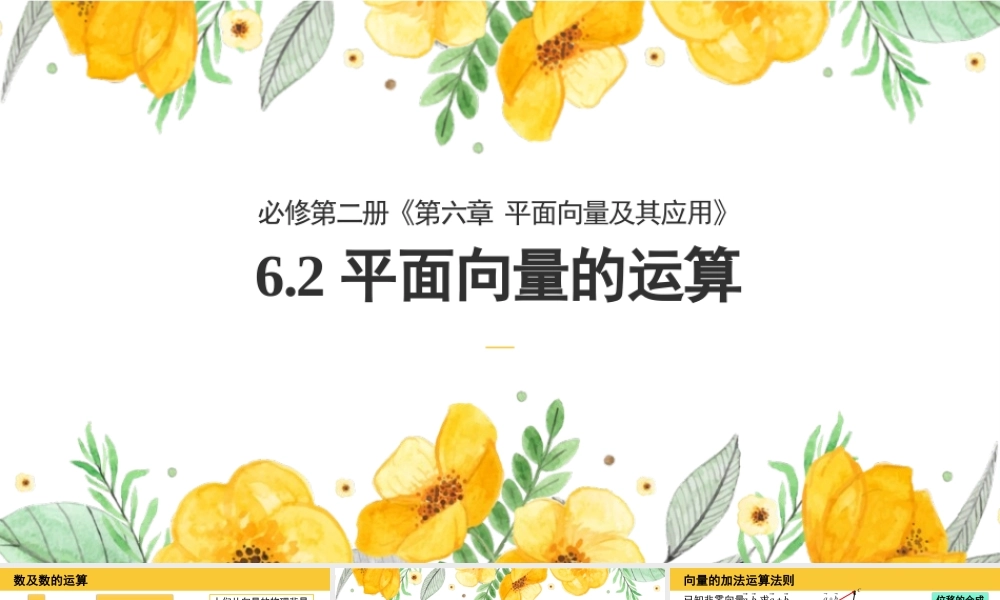 6.2.1-6.2.2 向量的加法和减法运算(2个课时)（课件）-2022-2023学年高一数学同步精品课堂（人教A版2019必修第二册）.pptx